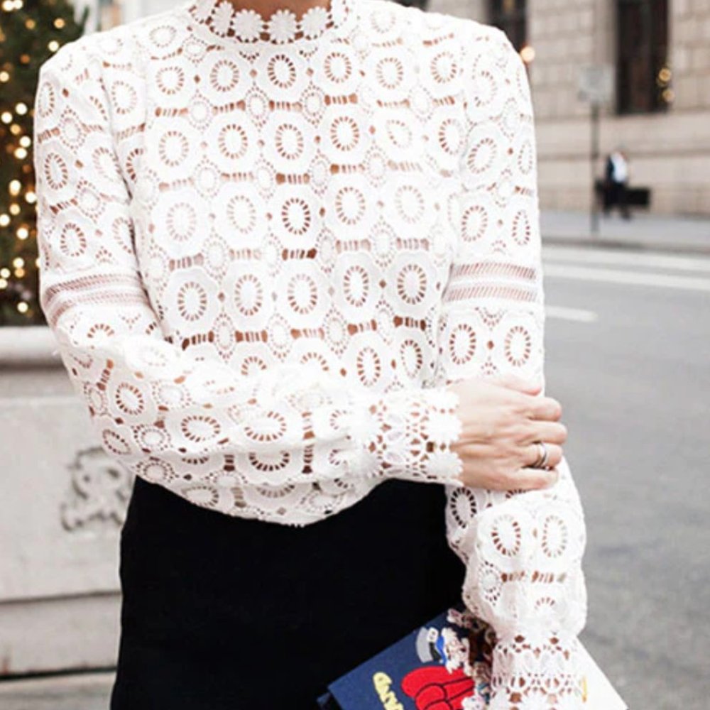 Self- Portrait Crochet Lace top
